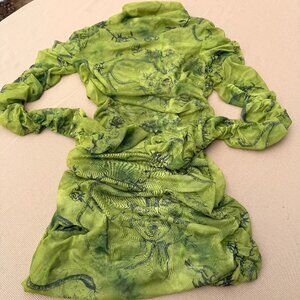 I.AM.GIA Green Amara Ruched Mesh Dress